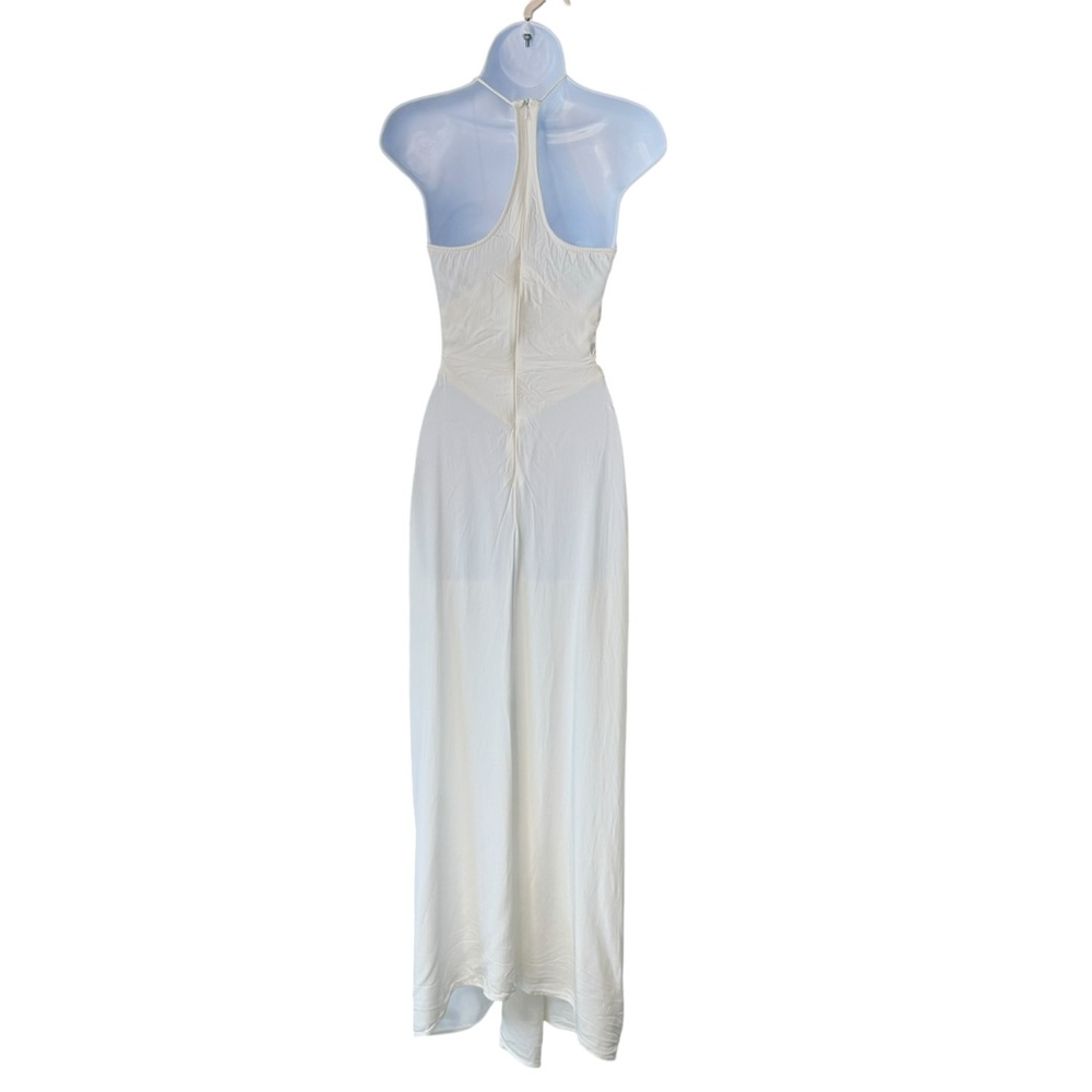 Christopher Esber NEW Disconnect Ruched Ivory Halter Formal Maxi Dress Size 4 - Picture 6 of 10